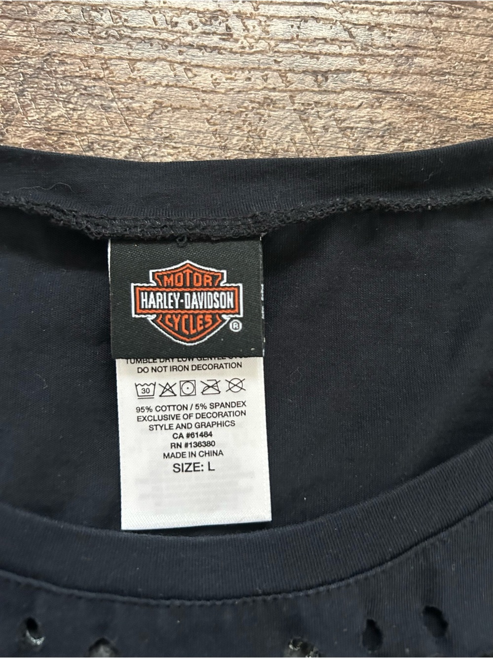 Cool Y2K Cutout Harley Davidson Women’s Size Large Shirt Colorado Grunge Biker - Picture 3 of 7